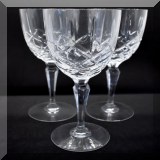 G48. 12 Cut crystal red wine goblets. Marked with M. (Waterford Marquis) 8.5” - $120 